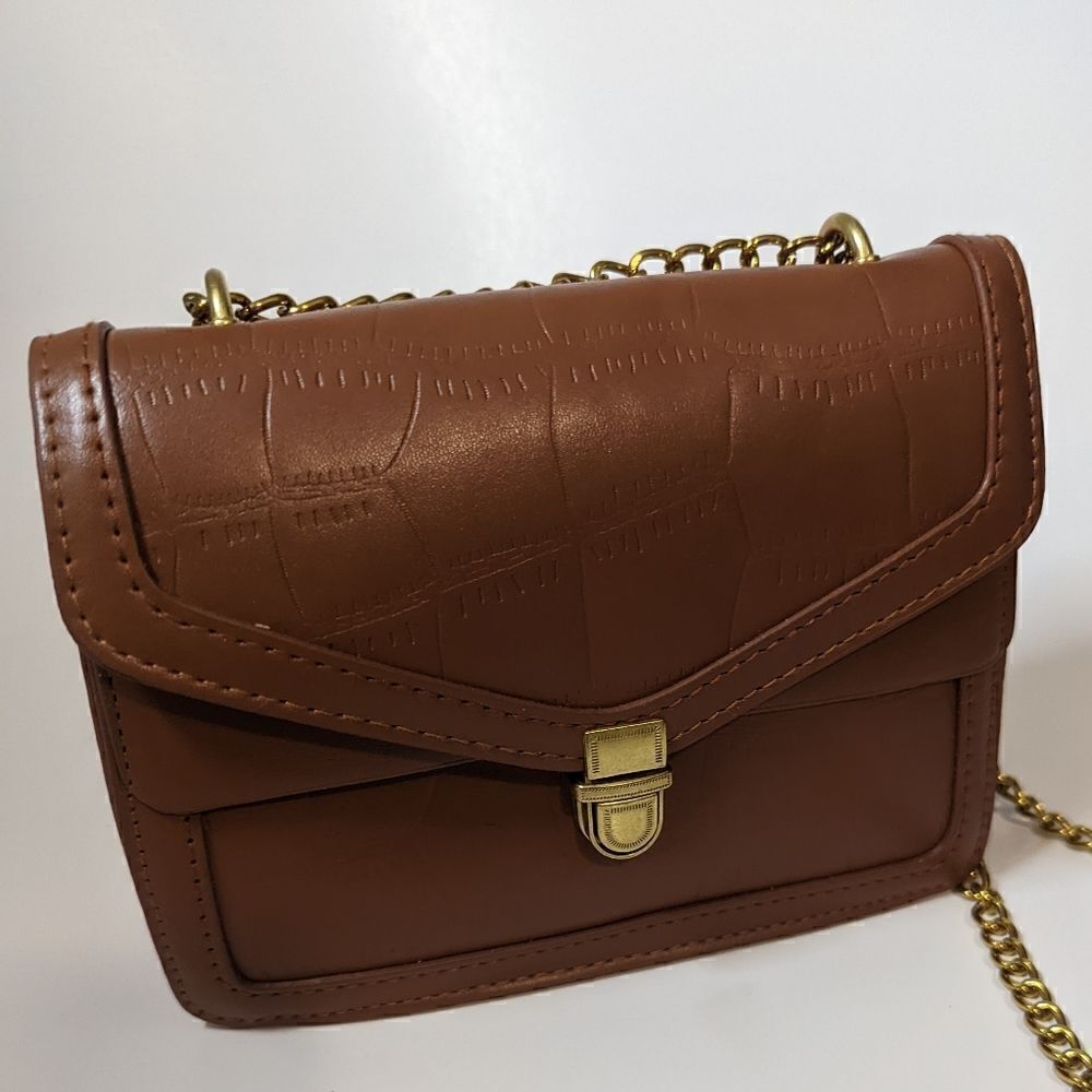 Ladies Light Brown Crossbody Bag - Picture 3 of 5